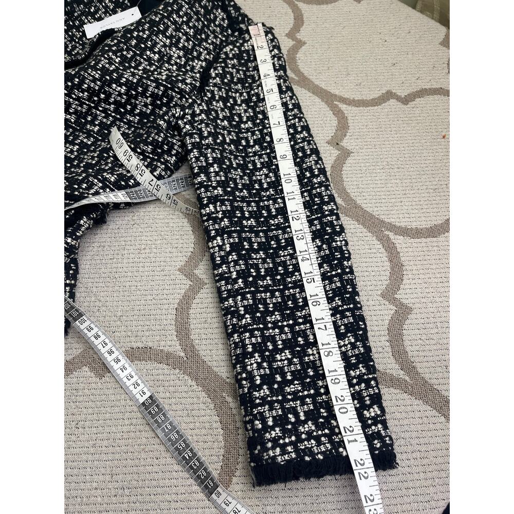 Ann Taylor Black White Checkered Tweed Blazer Suit Jacket Size 4 NWT - Picture 4 of 12